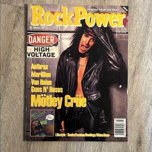 VTG Rock Power Mag August 1991 Nikki Sixx Motley Crue Van Halen GnR RARE HTF